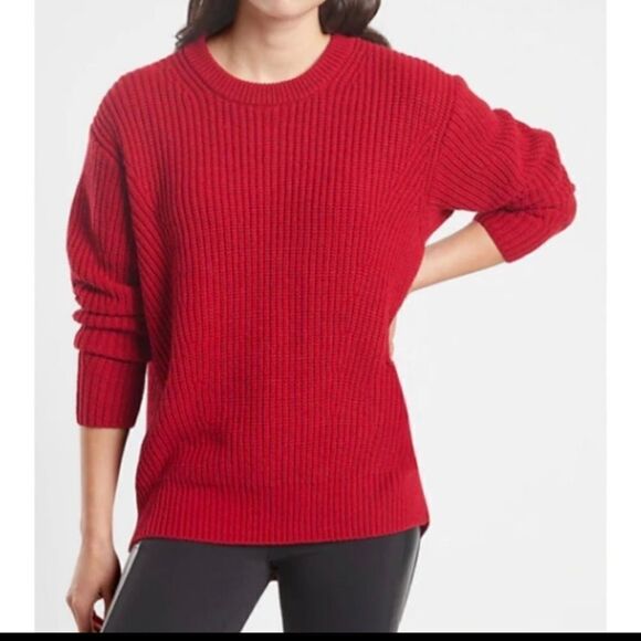 Athleta Cascades Crew Neck Sweater Red Size Small  632076 - Picture 1 of 11